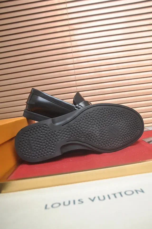 Louis Vuitton Black Leather Penny Strap Loafers 3