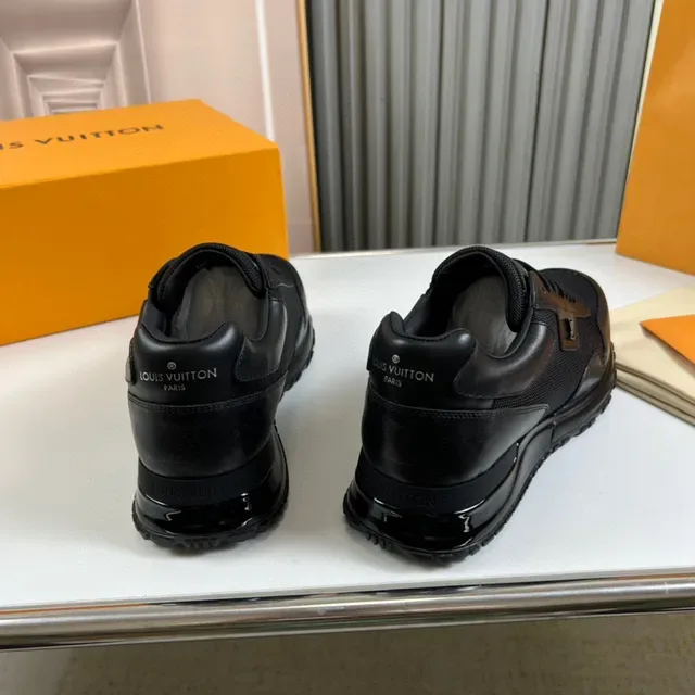 Louis Vuitton Black Monochrome Mixed Mesh And Leather Upper Lifestyle Sneakers 6