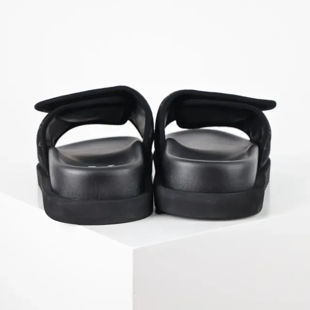 Louis Vuitton Black Monogrammed Canvas Strap Chunky Platform Sole Slippers 8