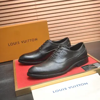 Louis Vuitton Black Pebbled Leather Oxford Shoes