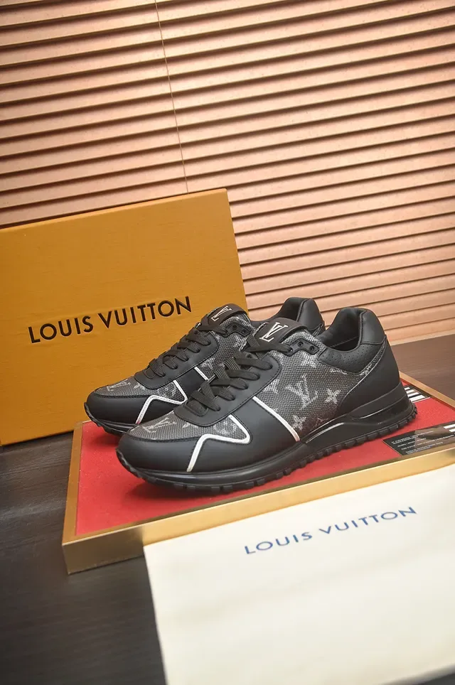 Louis Vuitton Black Silver Monogram Canvas Perforated Leather Lifestyle Sneakers 4