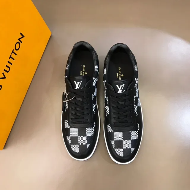 Louis Vuitton Black White Checkerboard Print Leather And Printed Panel Construction Lifestyle Sneakers 9