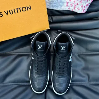 Louis Vuitton Black White High-Top Damier Checkered Lifestyle Sneakers