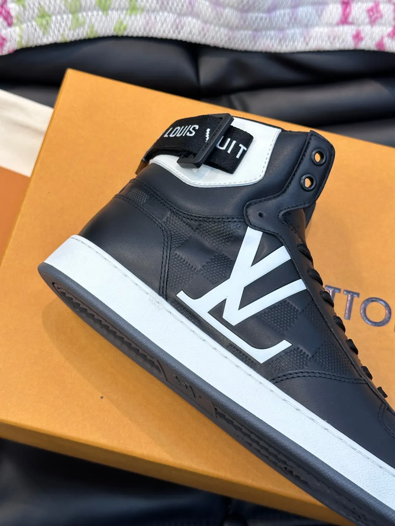 Louis Vuitton Black White High-Top Damier Checkered Lifestyle Sneakers 5