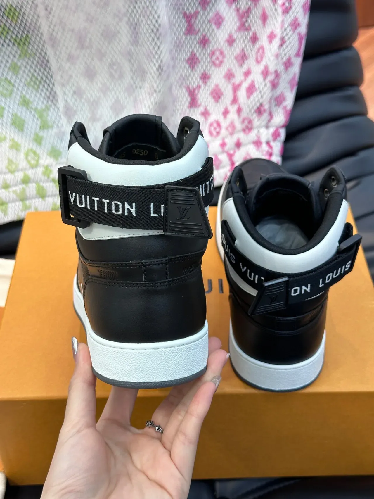 Louis Vuitton Black White High-Top Damier Checkered Lifestyle Sneakers 6