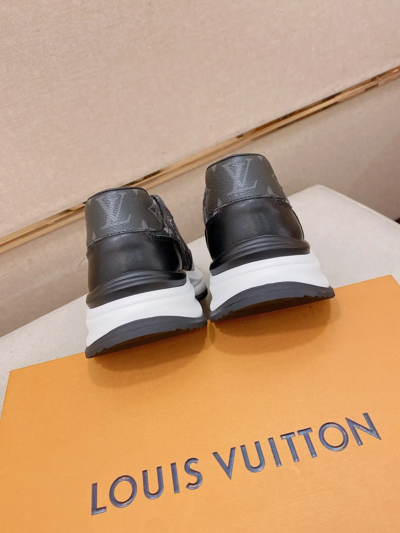 Louis Vuitton Black White Monogram Canvas Leather Overlays Lifestyle Sneakers 3