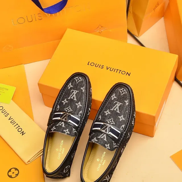 Louis Vuitton Black White Monogram Canvas Leather-Trimmed Loafer 3