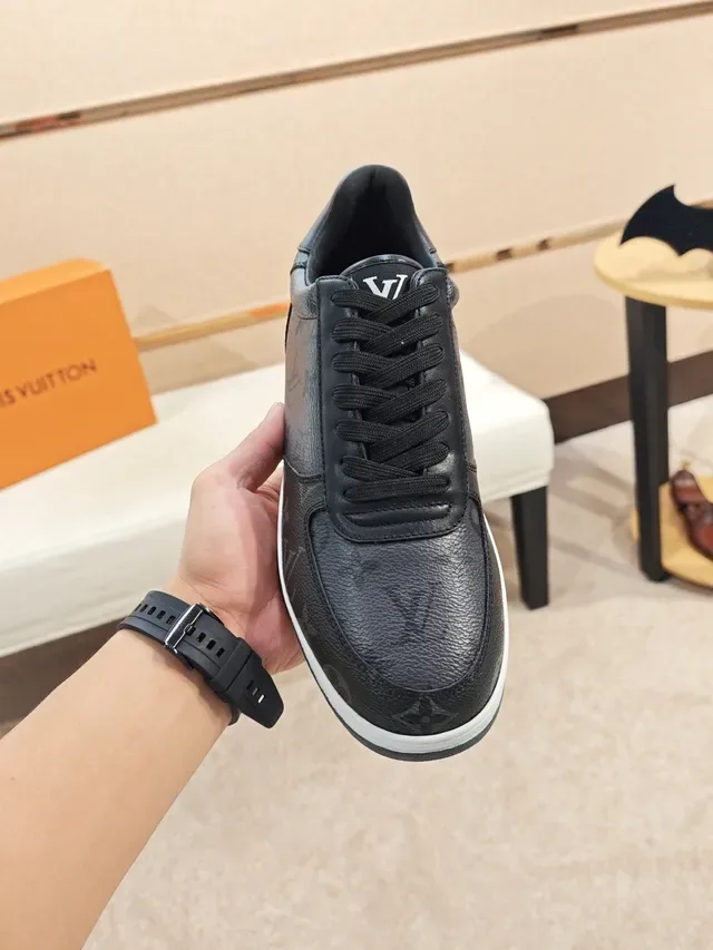 Louis Vuitton Black White Monogrammed Leather Low-Top Lifestyle Sneakers 5