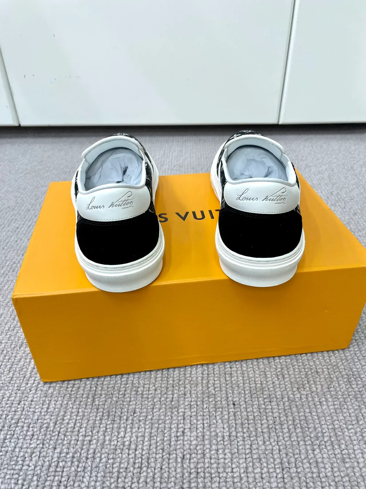 Louis Vuitton Black White Slip-On Monogram Canvas Lifestyle Sneakers 3