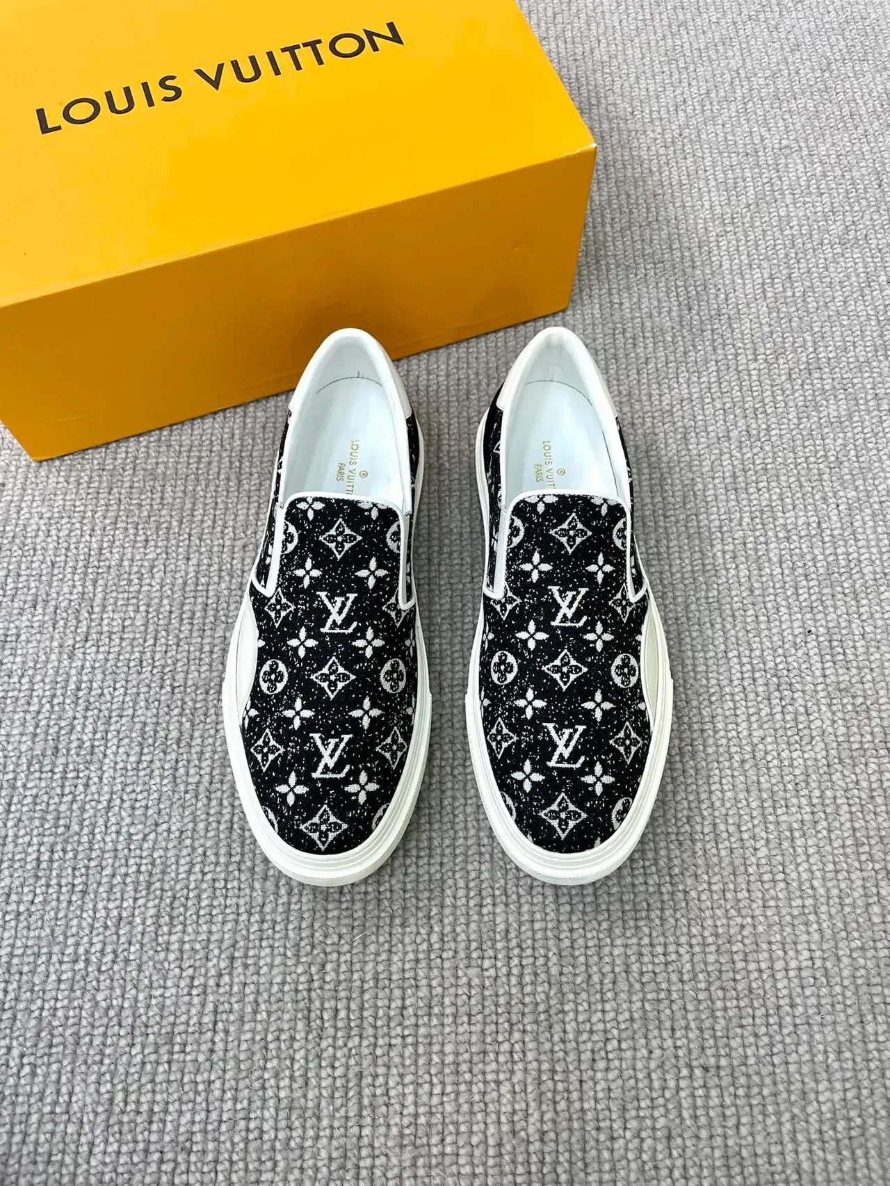 Louis Vuitton Black White Slip-On Monogram Canvas Lifestyle Sneakers 5