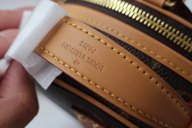 Louis Vuitton बादामी बेज सर्कुलर मिनी सिल्हूट मोनोग्राम कैनवास सैडल बैग 6