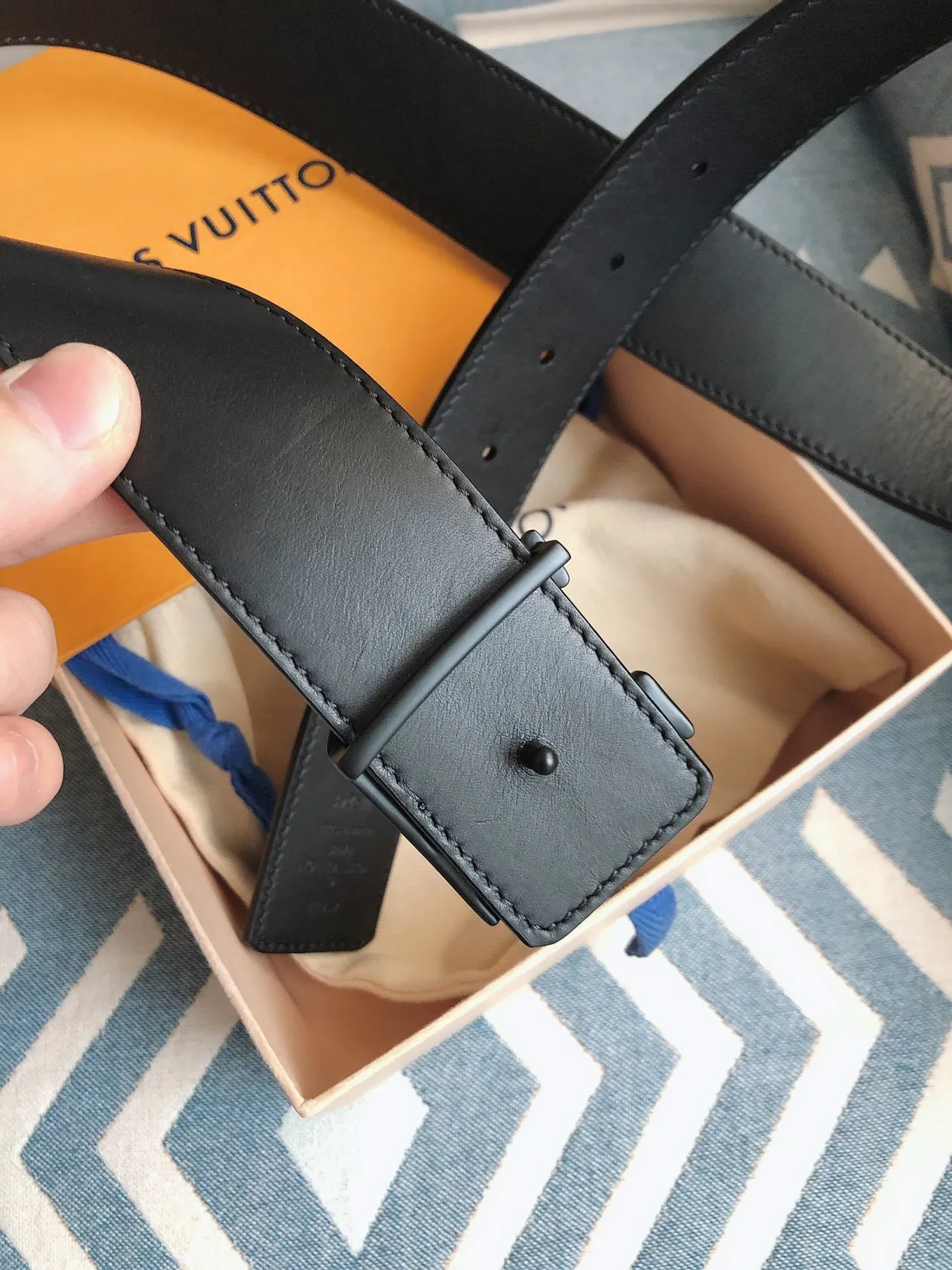 Louis Vuitton Brown Black Monogram-Printed Reversible Leather Belt 5