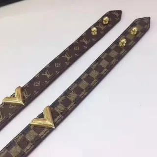 Louis Vuitton Brown Gold Monogram Canvas Damier Ebène Checkerboard Belt