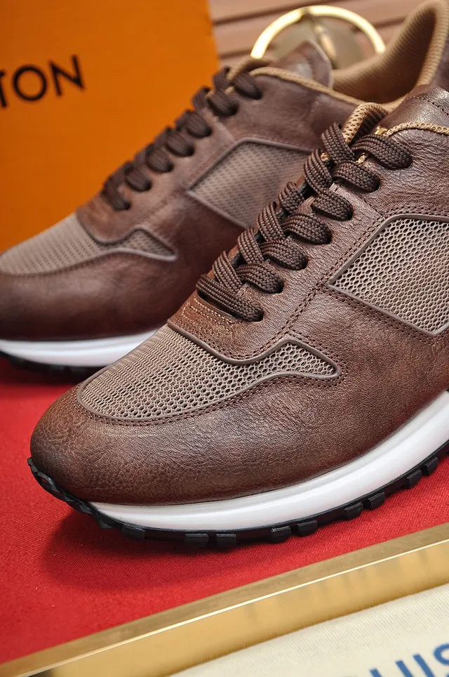 Louis Vuitton Brown White Leather And Mesh Upper Transparent Heel Cage Lifestyle Sneakers 2