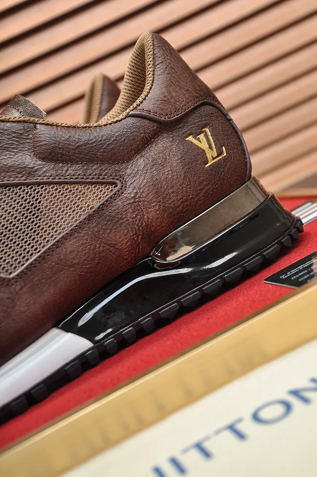Louis Vuitton Brown White Leather And Mesh Upper Transparent Heel Cage Lifestyle Sneakers 3