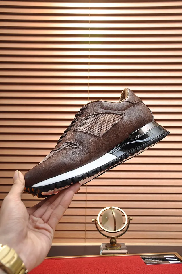 Louis Vuitton Brown White Leather And Mesh Upper Transparent Heel Cage Lifestyle Sneakers 6