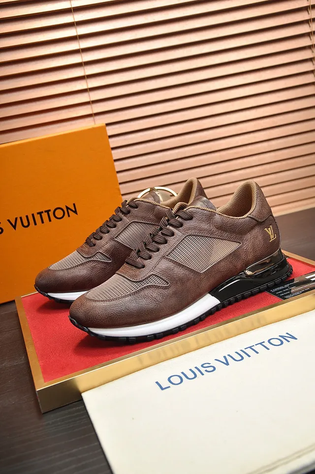 Louis Vuitton Brown White Leather And Mesh Upper Transparent Heel Cage Lifestyle Sneakers 8