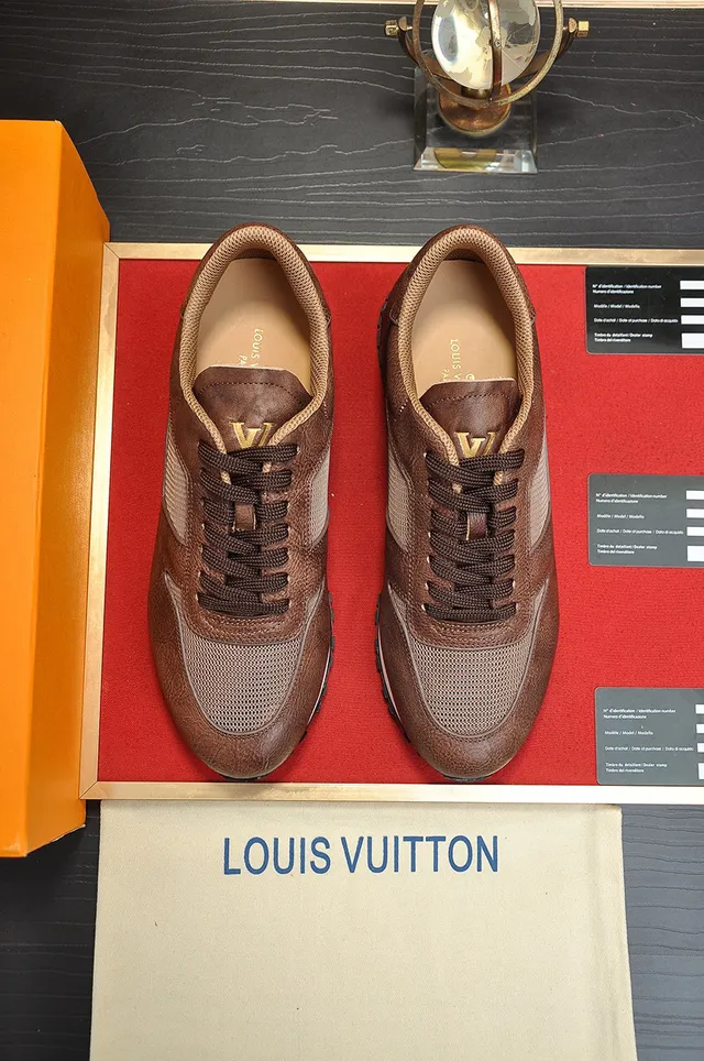 Louis Vuitton Brown White Leather And Mesh Upper Transparent Heel Cage Lifestyle Sneakers 9