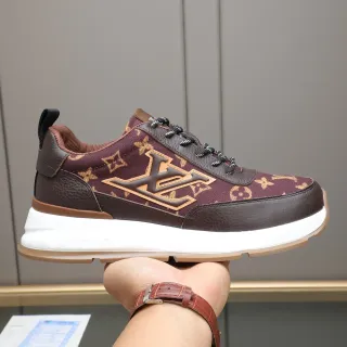 Louis Vuitton بني برغوندي مونوغرام كانفاس جلد بانلينج سنيكرز كيوكي