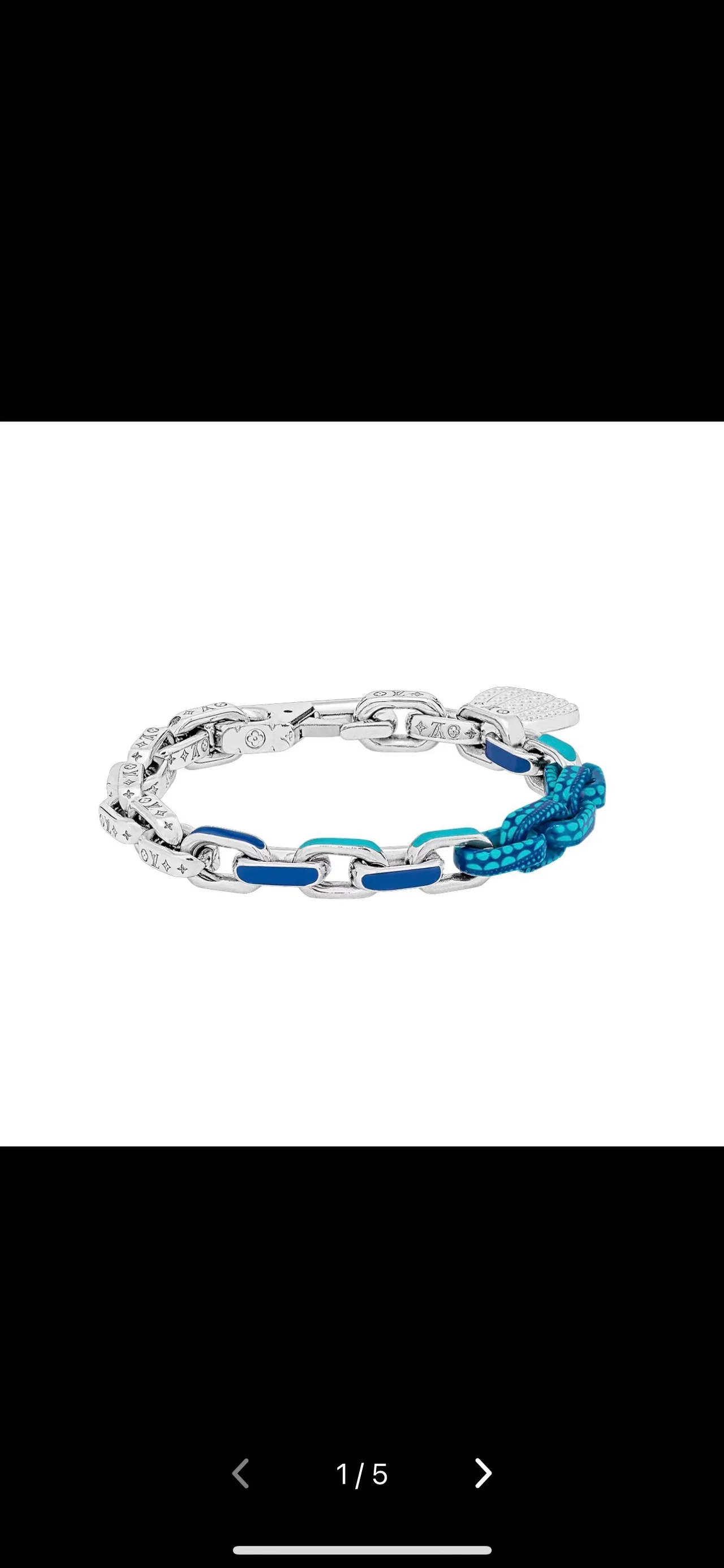 Louis Vuitton Conquérant Blue and Orange Enamel Chain Bracelet 4