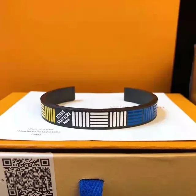 Louis Vuitton Engraved Barcode Cuff Bracelet 4