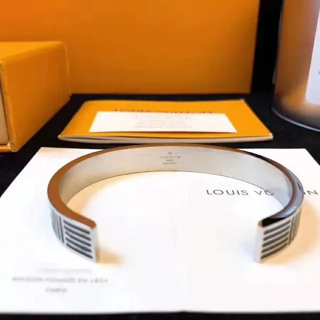 Louis Vuitton Engraved Barcode Cuff Bracelet 6