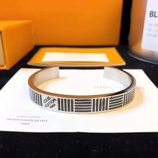 Louis Vuitton Engraved Barcode Cuff Bracelet 7