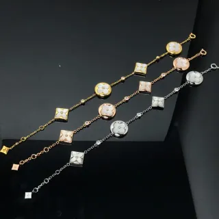 Louis Vuitton Pulsera Flor Oro Oro Rosa Plata Madreperla Pulseras