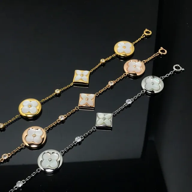 Louis Vuitton Flower Bracelet Gold Rose Gold Silver Mother-of-Pearl Bracelets 4