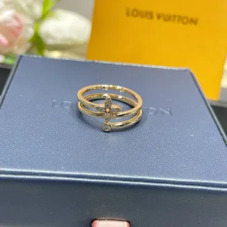 Louis Vuitton Flower Motif Double-Band Diamond Ring