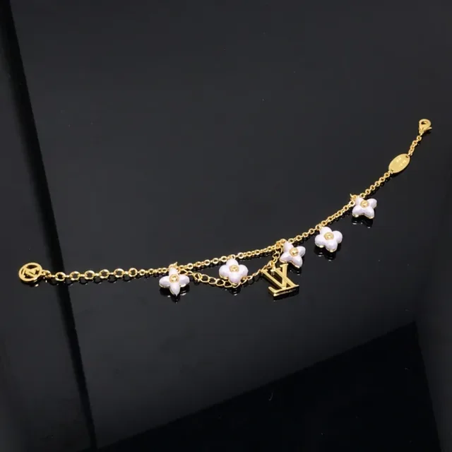 Louis Vuitton Flower Motif Gold-Tone Enamel Floral Necklace 2