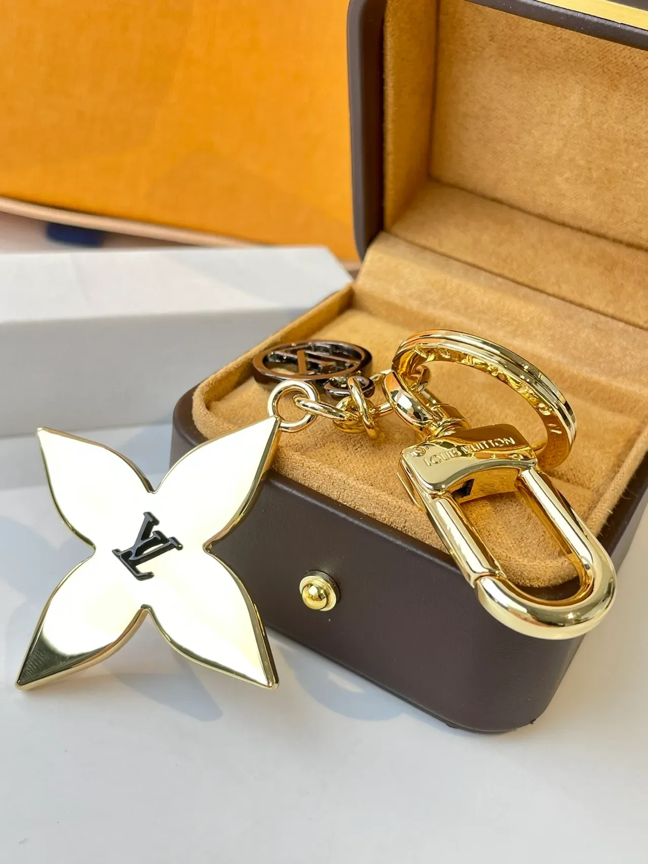 Louis Vuitton Gold Black Polished Metal Enamel Monogram Bracelet 2