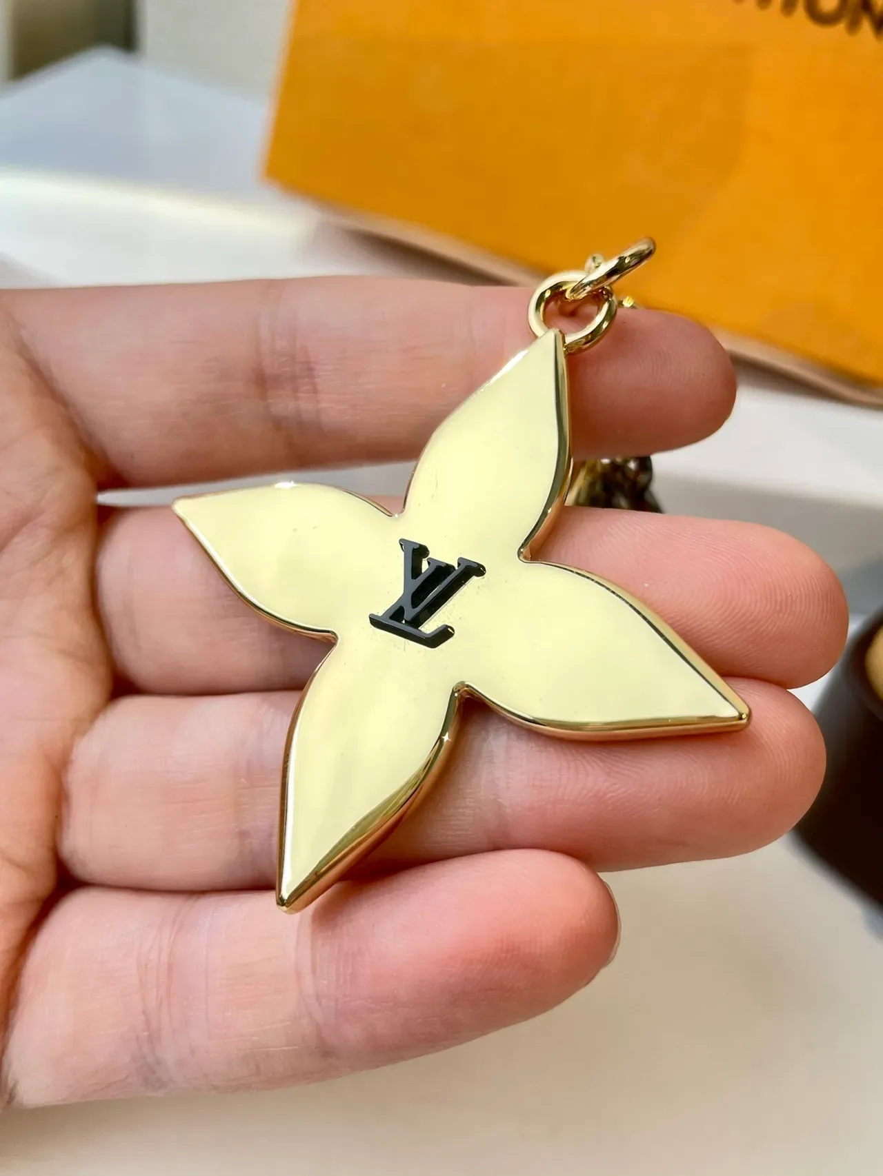 Louis Vuitton Gold Black Polished Metal Enamel Monogram Bracelet 4