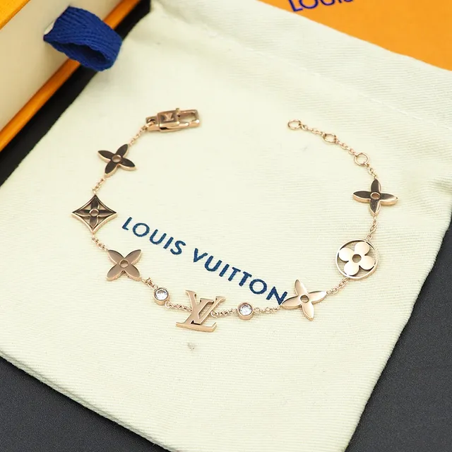 Pulseira Louis Vuitton Corrente de Ouro Motivos Florais Abertos 2