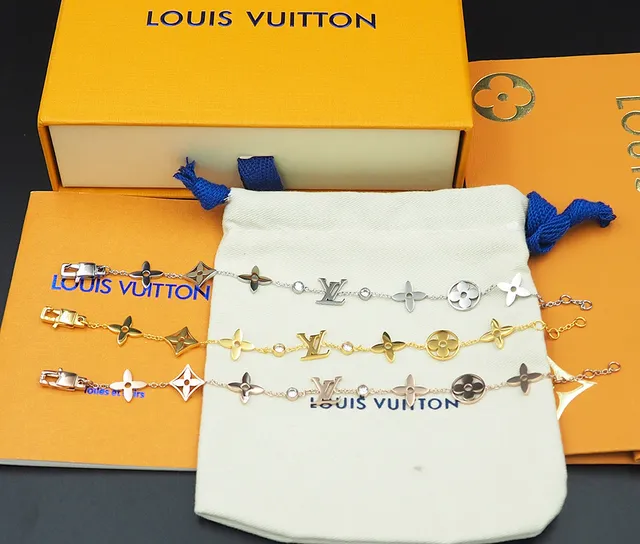 Pulseira Louis Vuitton Corrente de Ouro Motivos Florais Abertos 8