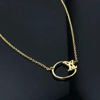 Louis Vuitton Gold Circular Pendant Necklace