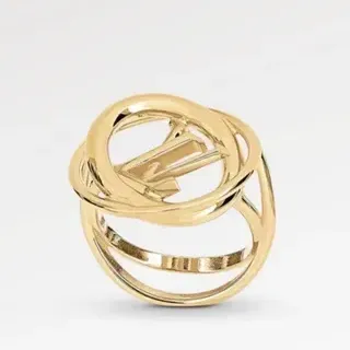 Louis Vuitton Gold Interlocking Loops Polished Ring