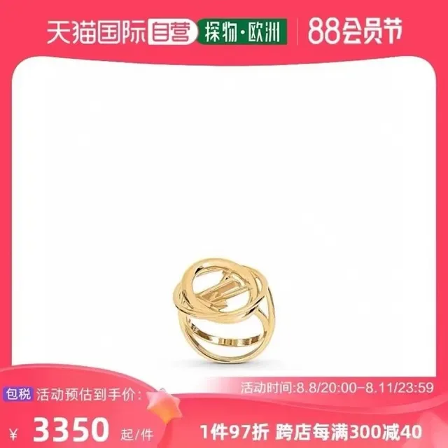 Louis Vuitton Gold Interlocking Loops Polished Ring 3