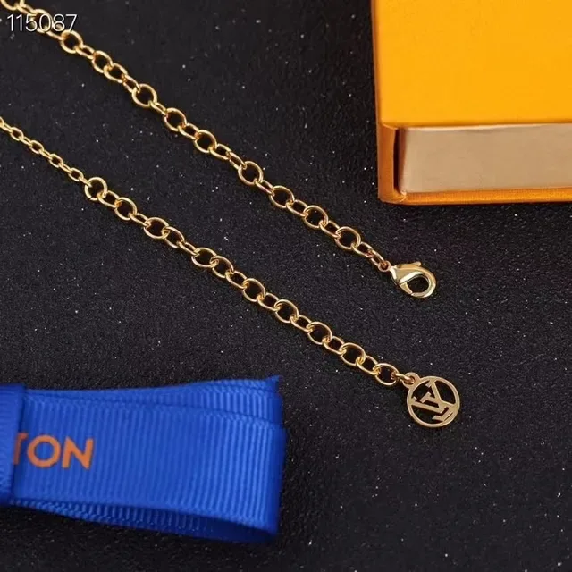 Louis Vuitton Gold Layered Chain Monogram Pendants Necklace 2