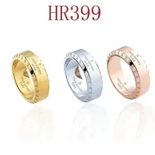 Louis Vuitton Gold Silver Engraved Band Metallic Finish Ring