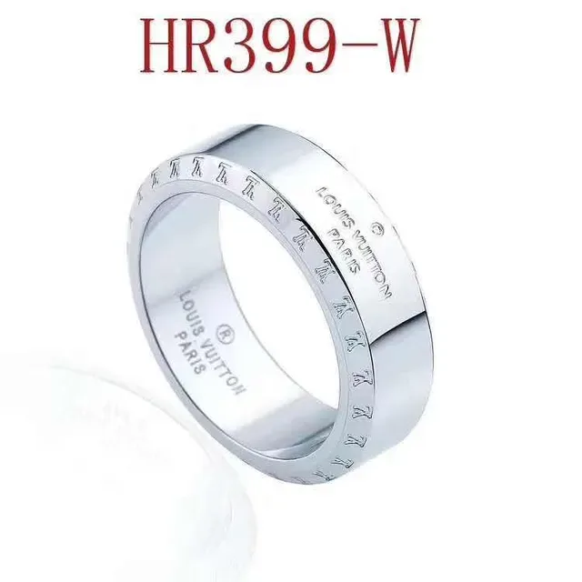 Louis Vuitton Gold Silver Engraved Band Metallic Finish Ring 5