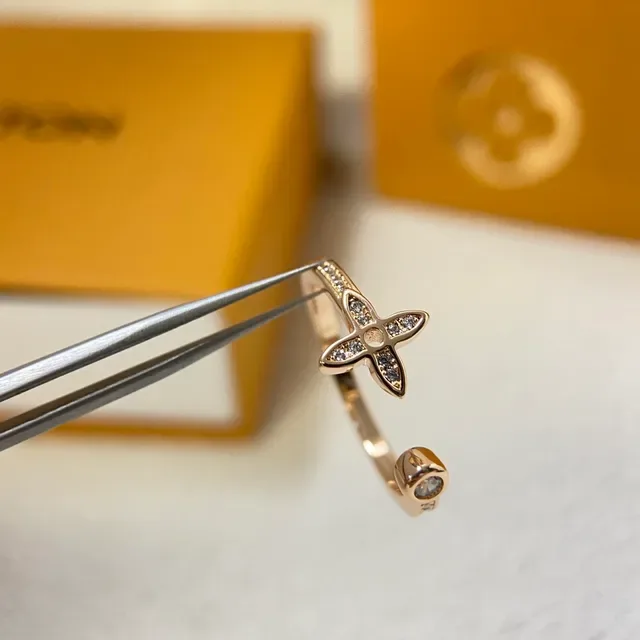 Louis Vuitton Gold Silver Stackable Gem-Set Ring 4