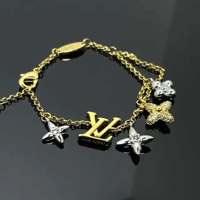Louis Vuitton Gold Silver Two-Tone Multi-Charm Bracelet 4