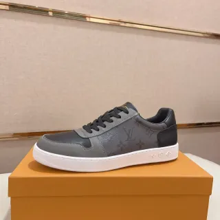 Louis Vuitton Gray Black Monogrammed Leather Low-Top Lifestyle Sneakers