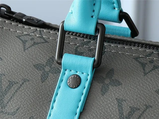 Louis Vuitton bolsa Boston verde bege monograma lona cilíndrico barril 6