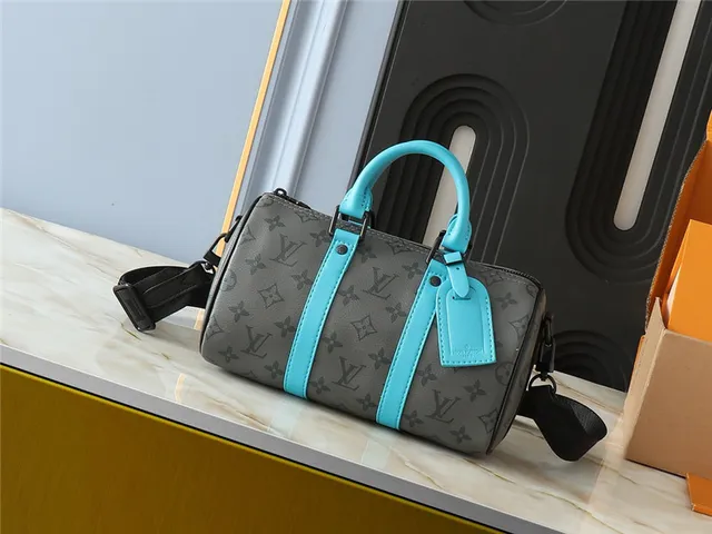 Louis Vuitton bolsa Boston verde bege monograma lona cilíndrico barril 10