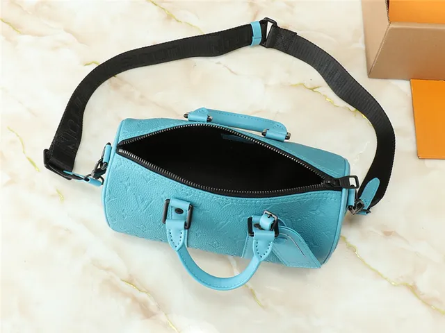 Louis Vuitton bolsa Boston verde bege monograma lona cilíndrico barril 11
