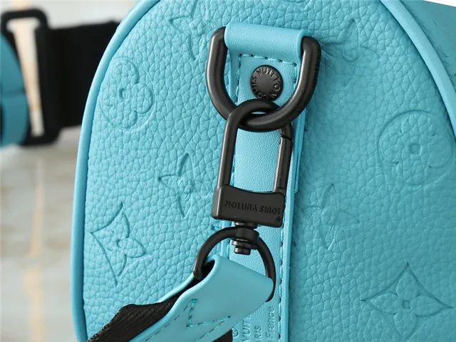 Louis Vuitton bolsa Boston verde bege monograma lona cilíndrico barril 14