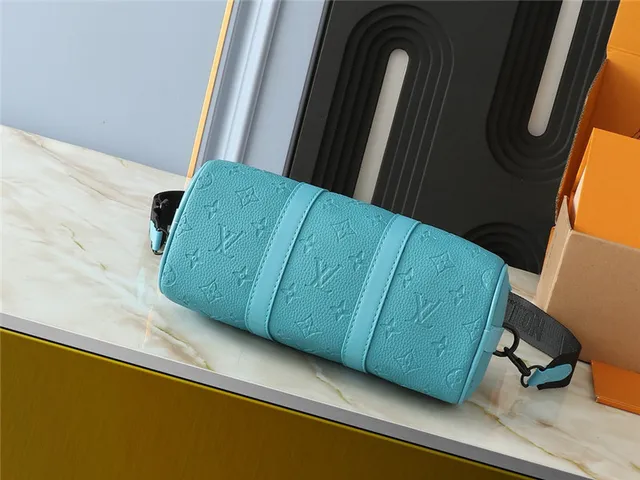 Louis Vuitton bolsa Boston verde bege monograma lona cilíndrico barril 16