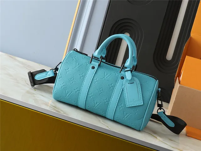 Louis Vuitton bolsa Boston verde bege monograma lona cilíndrico barril 19
